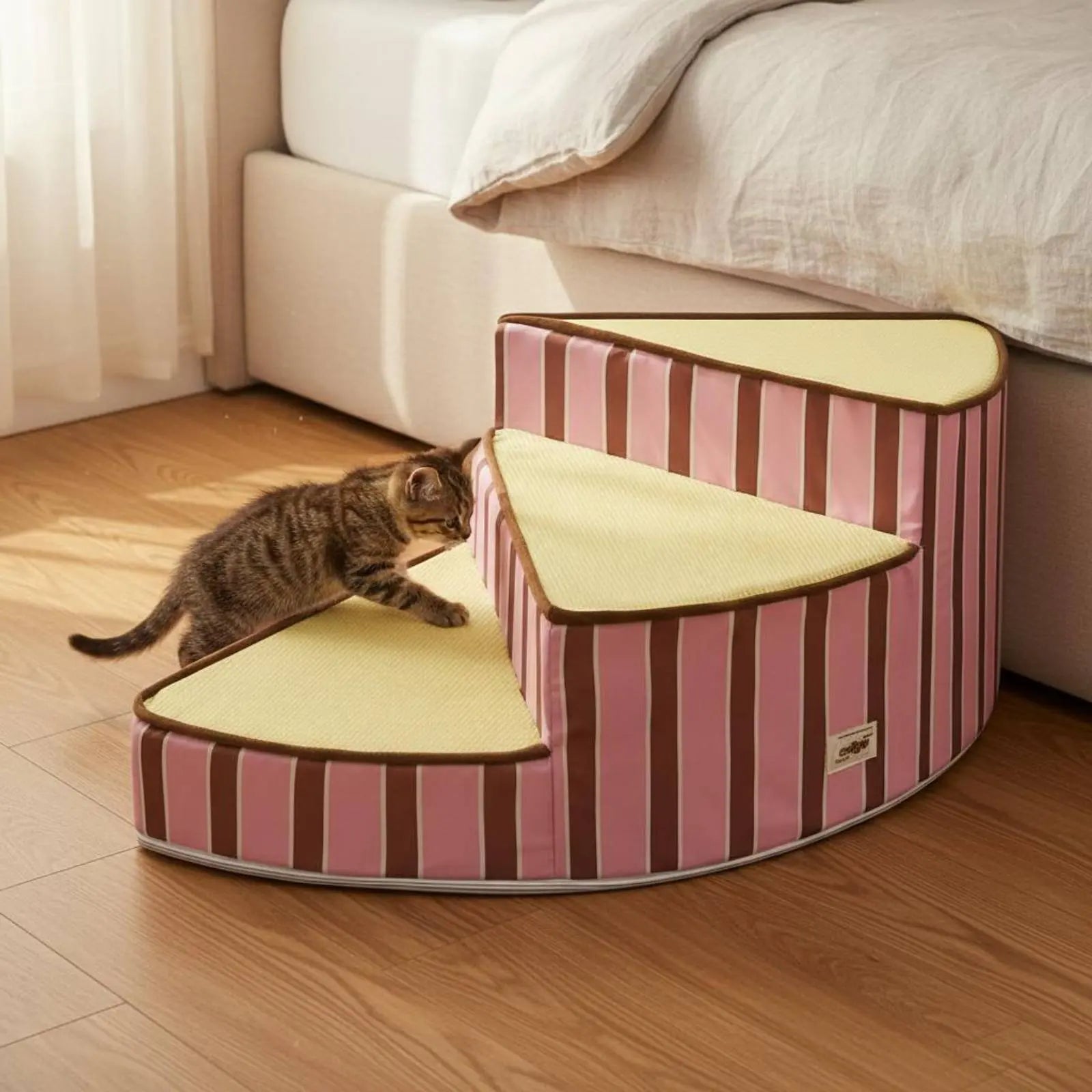 Gebogene Haustiertreppe – Leichte Schaumstoff Hundetreppe mit Rutschfestem Design | Weiche Katzen- und Hundeleiter Kaufschwan®