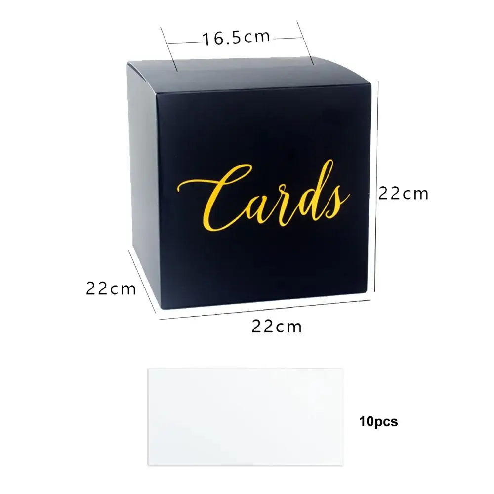 Elegante Hochzeits Kartenbox – Geschenkbox für Glückwünsche und Karten Kaufschwan® Schwarz 22-22cm