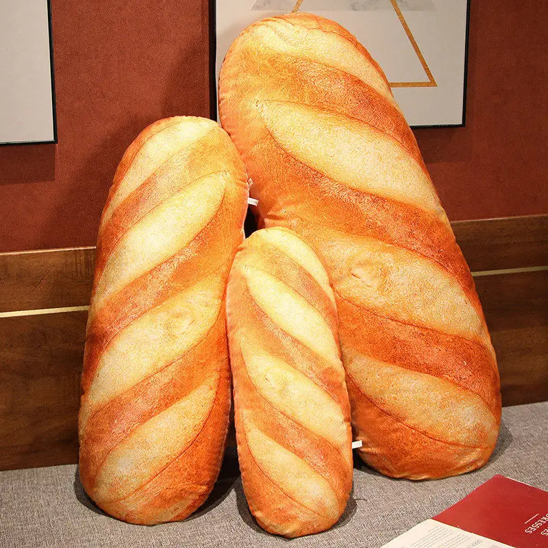 Französisches Baguette Plüschkissen | Weiches Gefülltes Lebensmittel Plüschie | 20-100cm | Partydeko, Schlafbegleiter & Geschenk Kaufschwan®