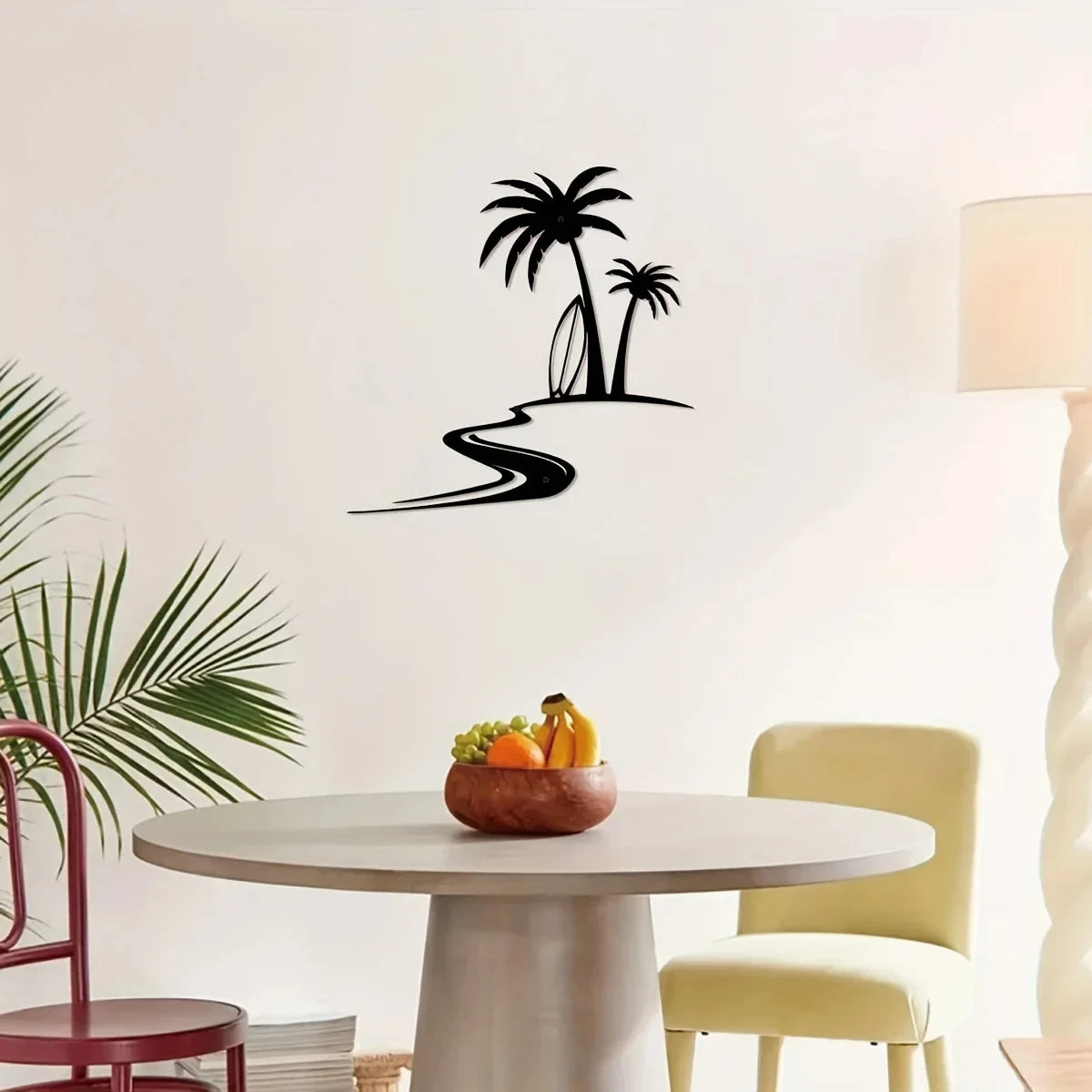 Strand Kokospalmen Metall Wandbild – Innen & Außen Küstendekoration Kaufschwan®