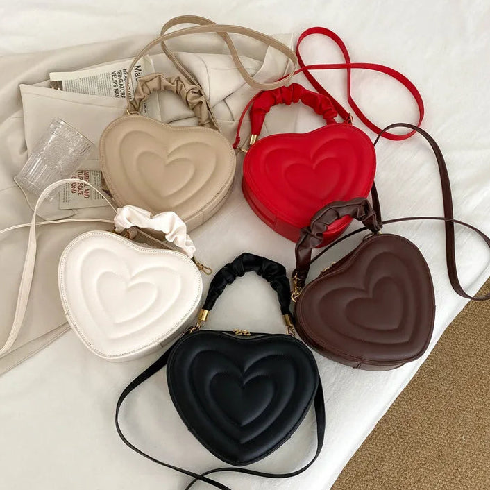 Herzform Schultertasche – Kleine PU Leder Crossbody & Handtasche mit Henkel für Damen | Designer Love Bag Kaufschwan®
