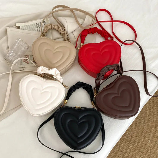 Herzform Schultertasche – Kleine PU Leder Crossbody & Handtasche mit Henkel für Damen | Designer Love Bag Kaufschwan®