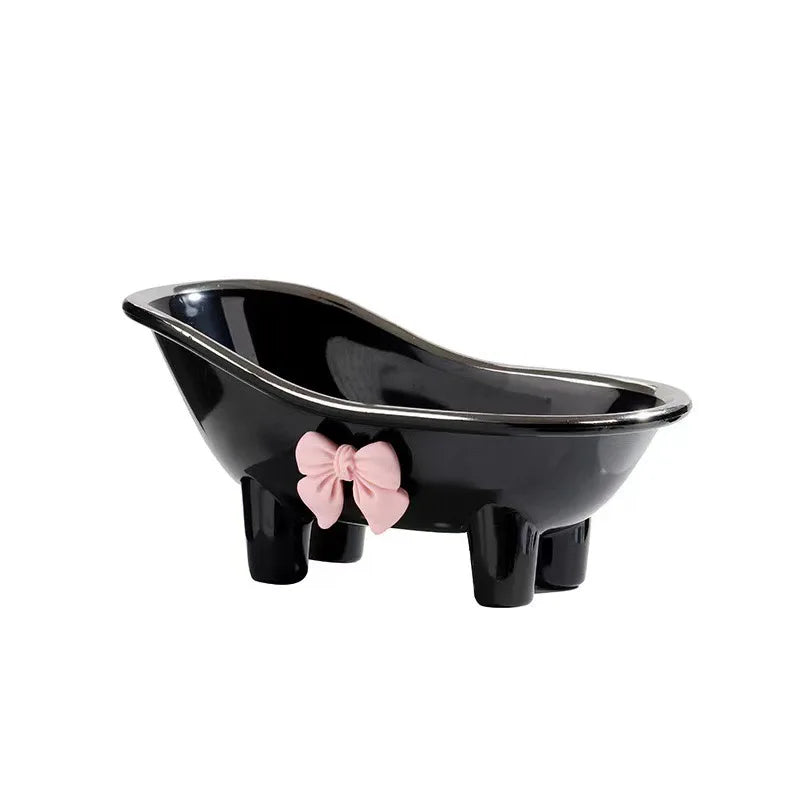 Seifenschale mit Schleife – Kreativer Seifenhalter mit Abflussfunktion fürs Badezimmer Kaufschwan® Schwarz