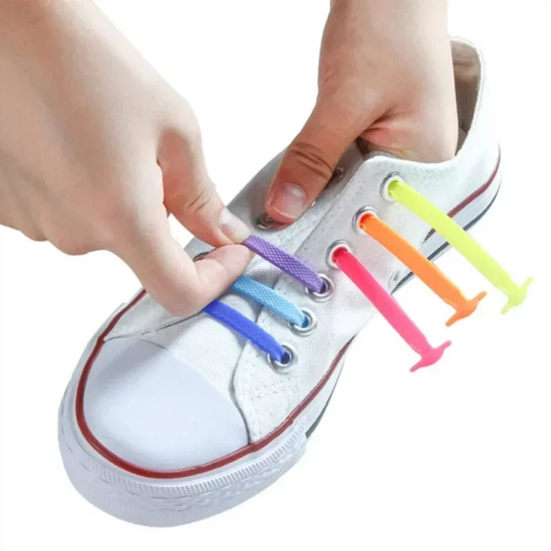16 Stück Silikon Elastische Schnürsenkel – T-förmige No-Tie Laces | Unisex Mode Schuhbänder für Sneaker & Freizeitschuhe Kaufschwan®