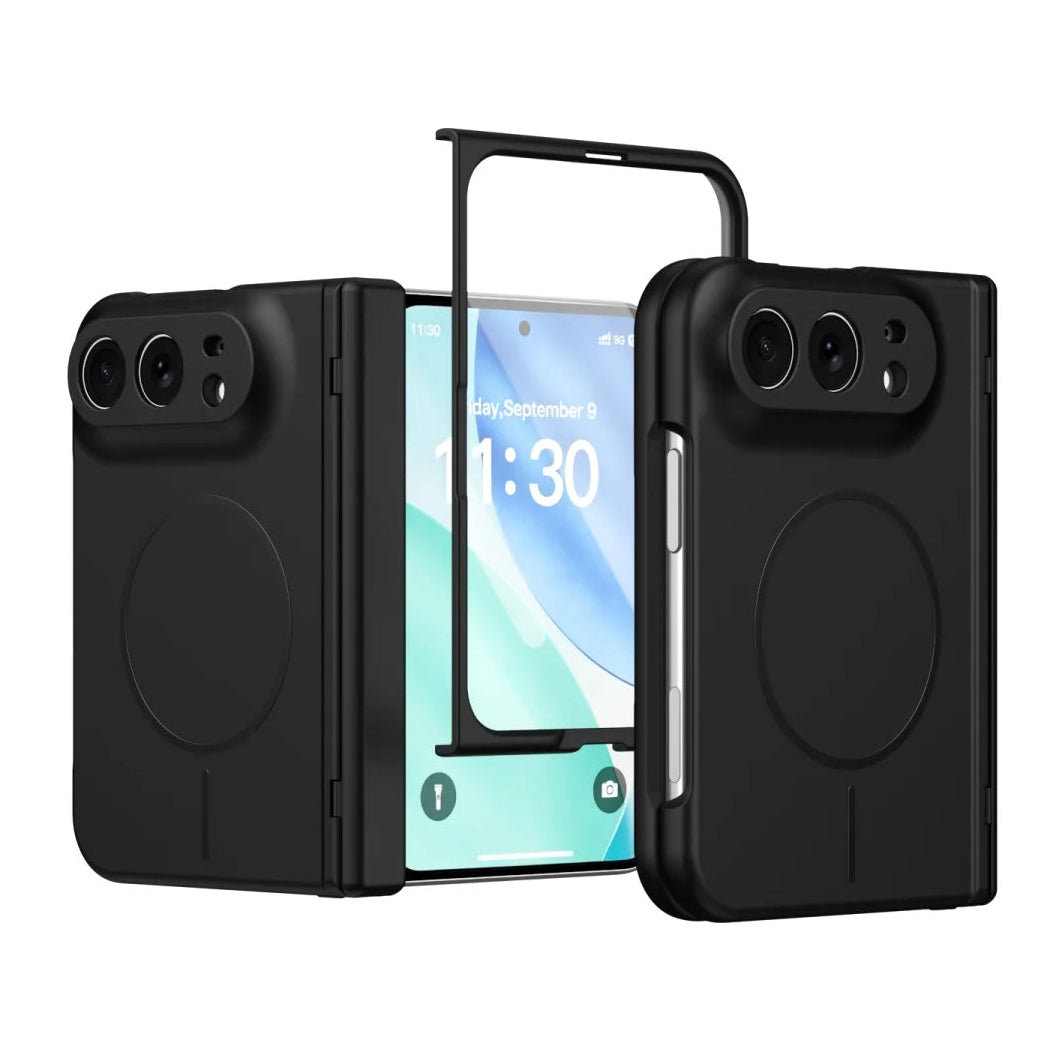 Luxuriöse Magnetische Schutzhülle mit Weicher Haptik für iPhone Duo 18 Fold – MagSafe-Kompatible Hartschale mit Glasfolie und Scharnierschutz Kaufschwan®