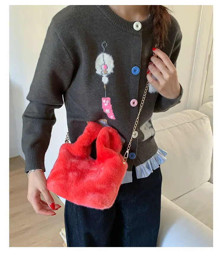 Modische Nischen-Handtasche mit Farbverlauf – Plüsch Damen Crossbody & Schultertasche im Trendigen Design Kaufschwan®