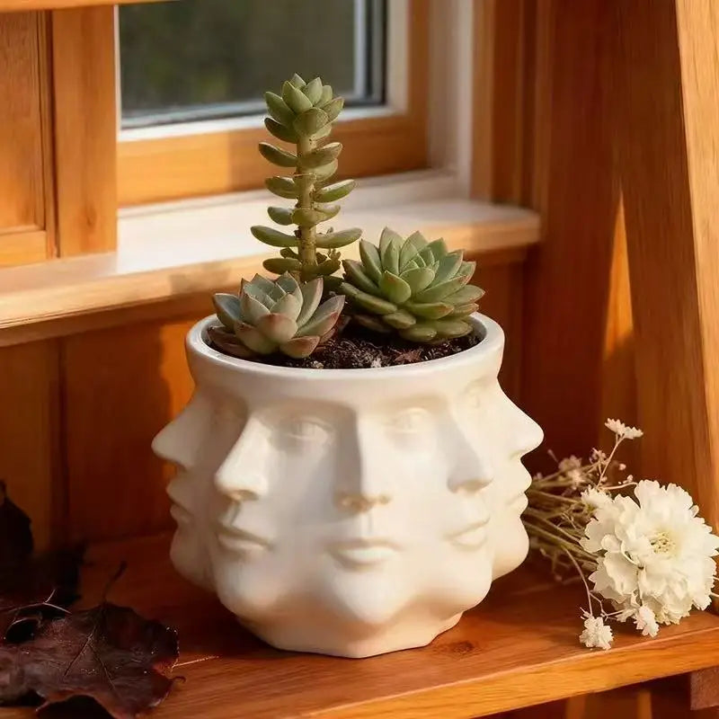 Abstrakter Facettierter Blumentopf – Kreativer Sukkulenten Pflanztopf | Innen-, Balkon- & Garten Dekoration Kaufschwan®