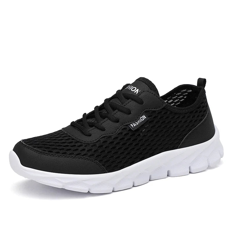 Herren Tennis & Laufschuhe – Leichte Atmungsaktive Mesh Sneaker | Outdoor Joggen, Spazieren & Sport Kaufschwan® Schwarz weiß 38