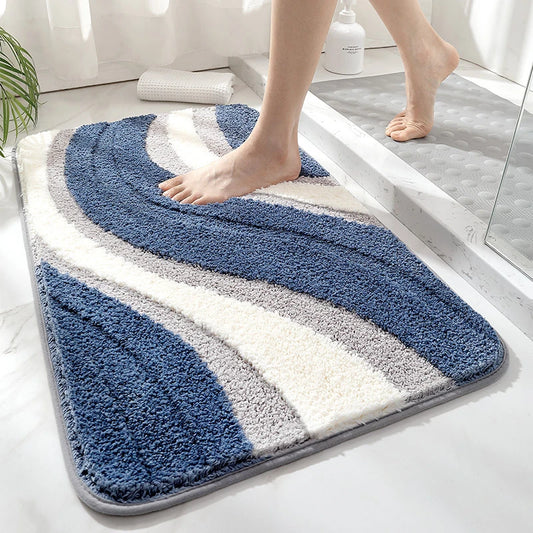 Saugstarke, dicke Badematte – XXL‑Kapazität, schnell trocknend, rutschfest, kuschelig weich – Flock-Design für Bad & Wanne Kaufschwan®