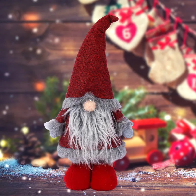 Weihnachten Faceless Wichtel mit Rotem Hut – Stehende Rudolf Zwergpuppen | Weihnachtsdeko & Geschenk-Set