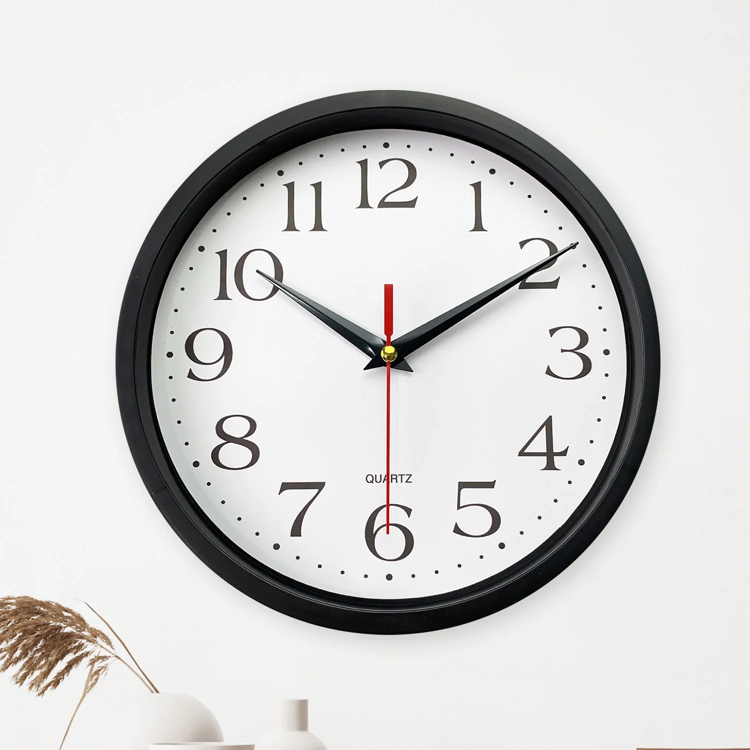 8 Zoll Schwarzer Rahmen Wanduhr – Leise Moderne Deko Uhr Kaufschwan®