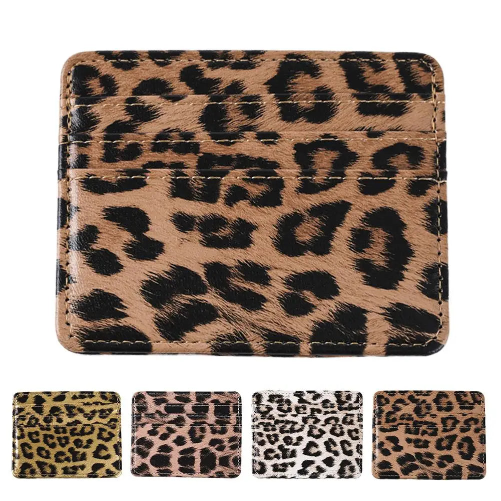 Leopardenmuster-Kartenetui aus PU-Leder für Damen – Ultradünne Mini-Geldbörse für Kredit-, Ausweis- & Fahrkarten Kaufschwan®