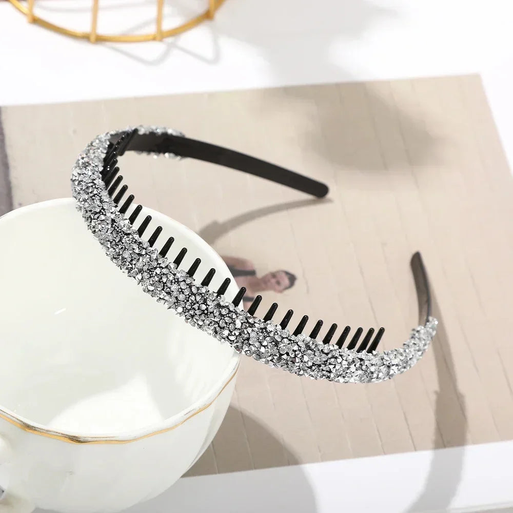 Eleganter Strass-Haarreif mit Antirutsch-Design – Kristall-Haarreif für Damen | Modisches Haaraccessoire Kaufschwan®