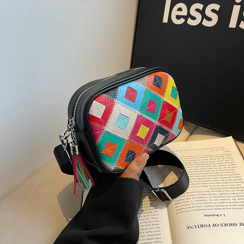 Kleine Bunte Ledertasche – Luxus Damen Handtasche, Crossbody & Schultertasche in Hochwertiger Verarbeitung