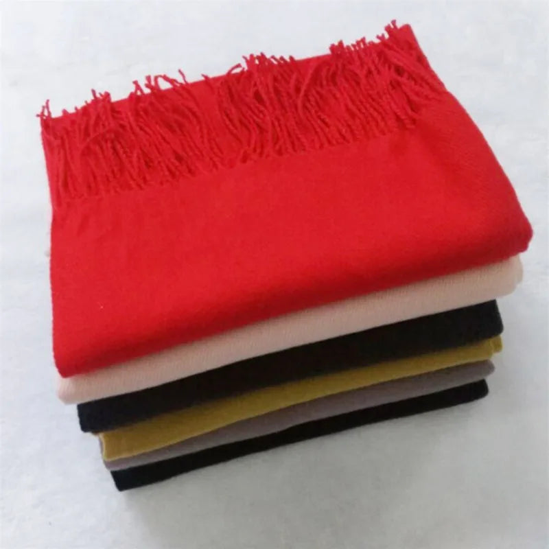 Herbst & Winter Einfarbiger Kaschmir-Imitat Schal | Dickes Lang-Tassel Umschlagtuch für Herren & Damen – Warmer Monochrom Schal Kaufschwan®