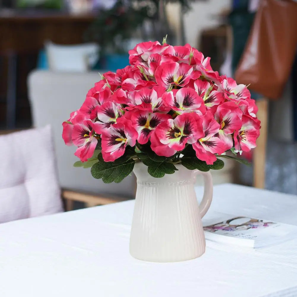 Künstliche Stiefmütterchen – UV-beständiger Kunstblumenstrauß für Vase, Garten, Veranda, Balkon & Innen-/Außendekoration Kaufschwan®