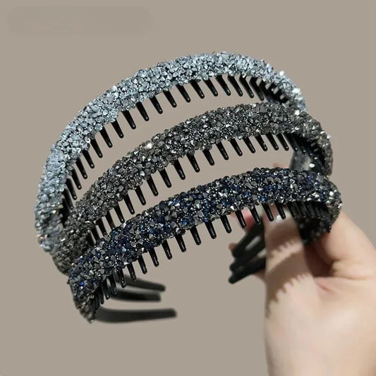 Eleganter Strass-Haarreif mit Antirutsch-Design – Kristall-Haarreif für Damen | Modisches Haaraccessoire Kaufschwan®