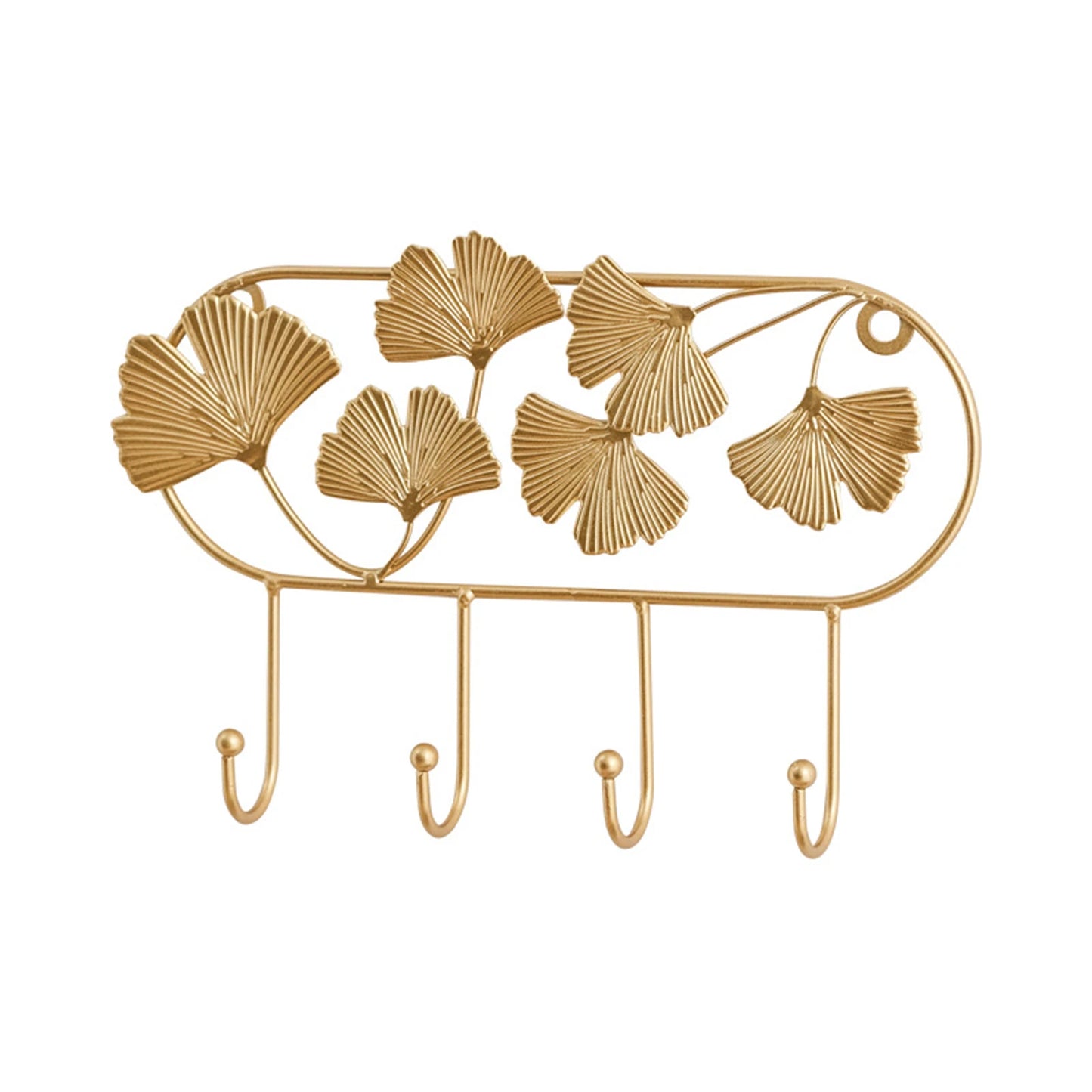 Wandhaken mit Ginkgo-Blatt Design – 3D Schmiedeeisen Wanddeko | Dekorativer Metallhaken für Schlüssel, Jacken, Handtücher & Flurdekoration