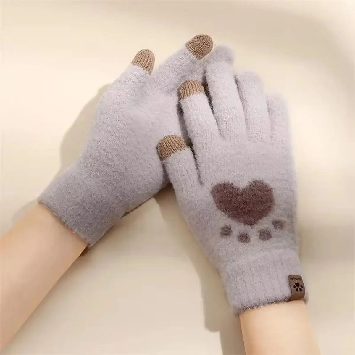 Damen Winter Pfoten Handschuhe – Flauschige Warme Strickhandschuhe | Touchscreen Vollfinger Fäustlinge für Kaltes Wetter Kaufschwan®