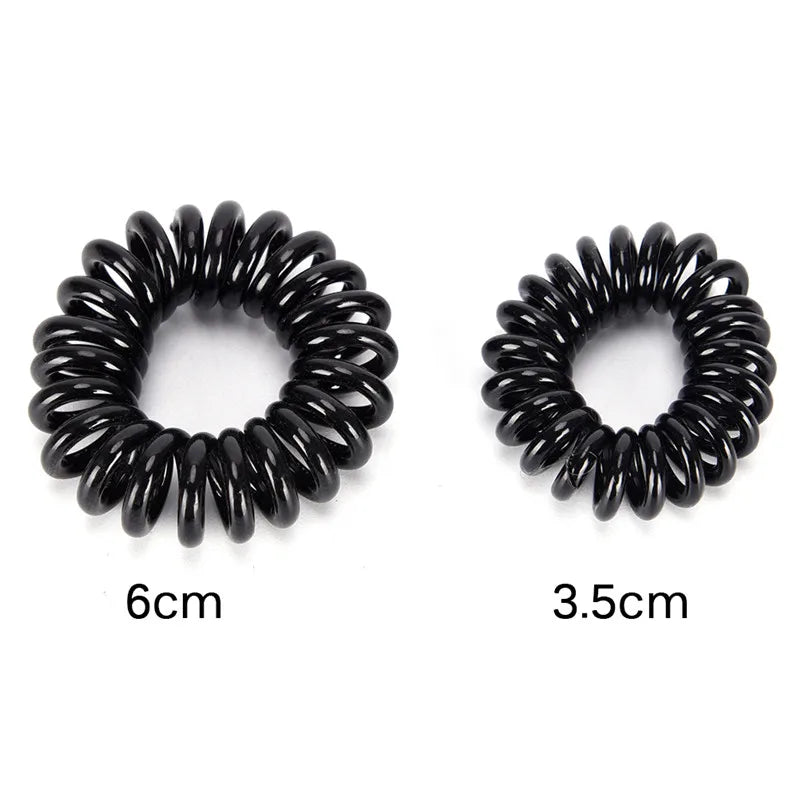 10 Stück Elastische Telefonkabel-Haargummis | Spiral-Kabel Scrunchies | Weiche Elastische Gummibänder für Pferdeschwänze & Haar-Accessoires Kaufschwan®