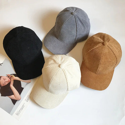 Corduroy Baseballkappe | Damen Retro Einfarbige Dad Hat | Herbst Winter Hüte für Herren & Damen | Unisex Freizeit Gebogener Schirm Kaufschwan®