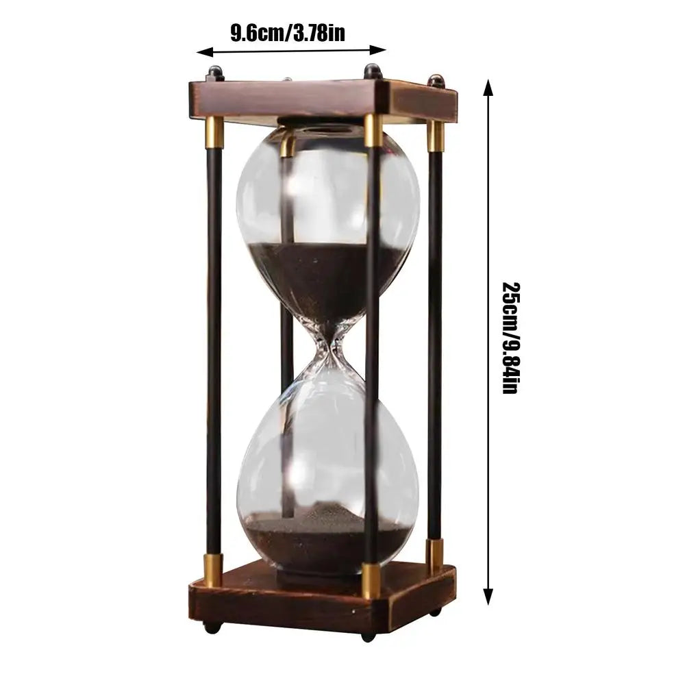 Retro Sanduhr aus Glas – 60 Minuten Borosilikat Timer für Schreibtisch Dekor, Spiele & Unterricht