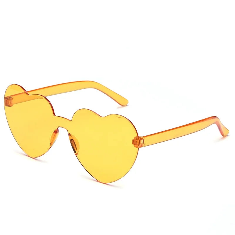 Randlose Herzförmige Polarisierte Sonnenbrille – Farbenfrohe Getönte Sonnenbrille mit UV400-Schutz und Polycarbonatgläsern für Damen und Mädchen Kaufschwan® Orange
