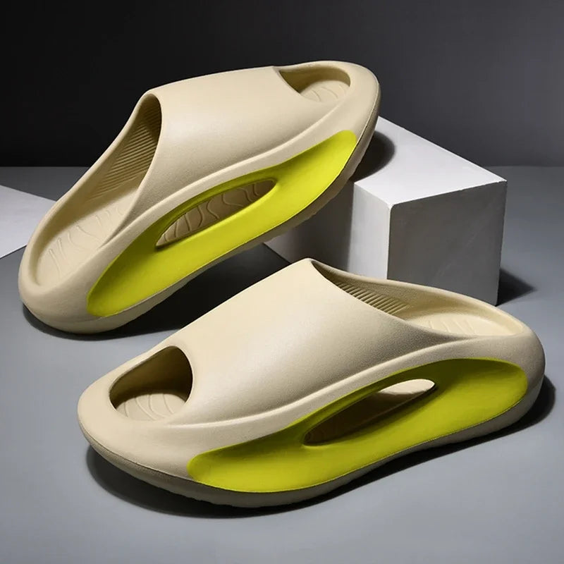 Sommer-Hausschuhe für Herren & Damen | EVA Weiche Sohle & Dicke Sohle | Indoor & Outdoor Slides Kaufschwan® Khaki 42-43