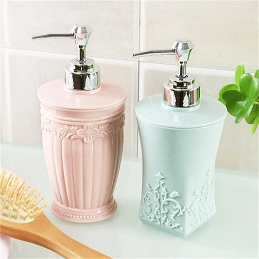 Modischer Buntglas-Seifenspender mit Gravur – Handpumpe für Bad-Desinfektionsmittel & Shampoo-Emulsion Kaufschwan®