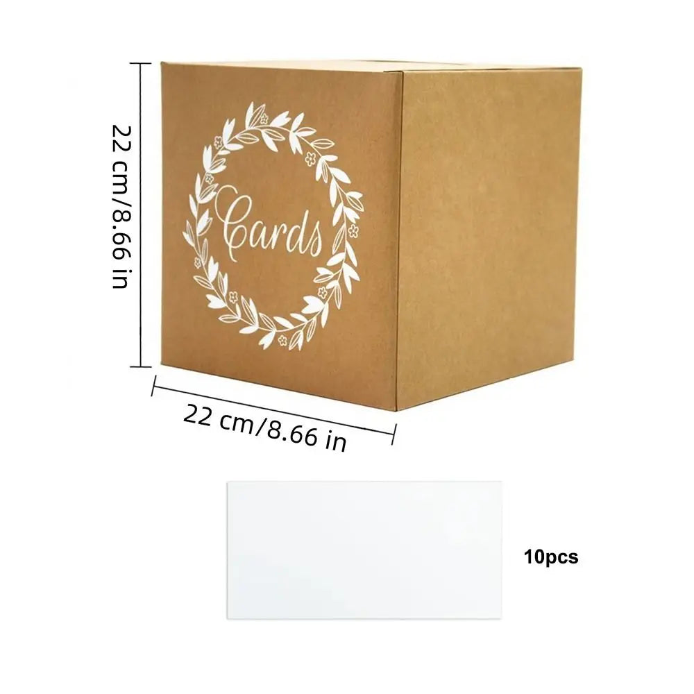 Elegante Hochzeits Kartenbox – Geschenkbox für Glückwünsche und Karten Kaufschwan® Braun 22-22cm