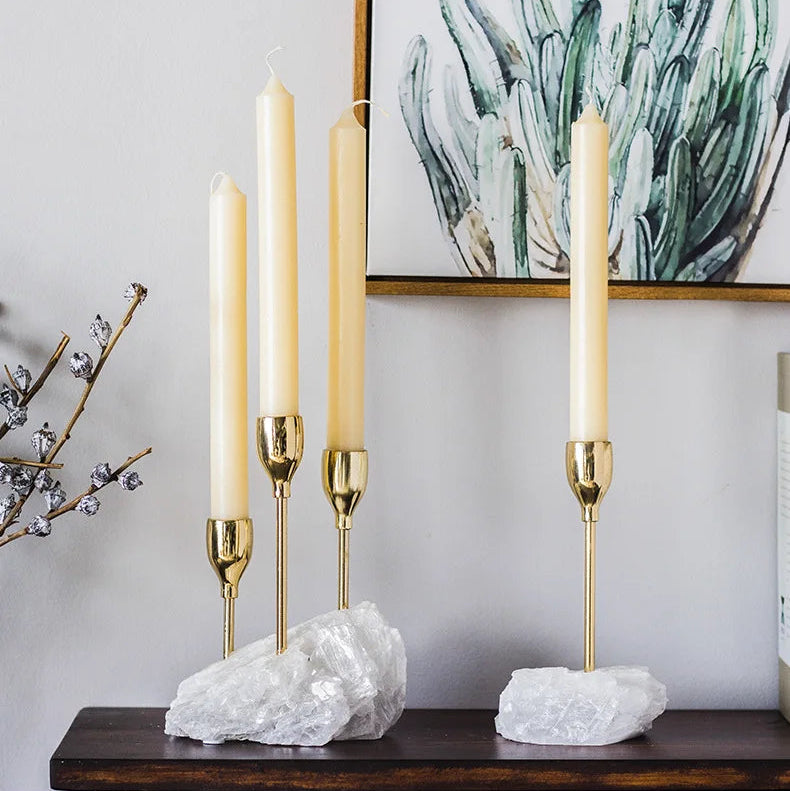 Kerzenhalter mit Natürlicher Gipsbasis – Romantische Tischdekoration & Kreativer Wachsschmelz Aroma Behälter Kaufschwan®