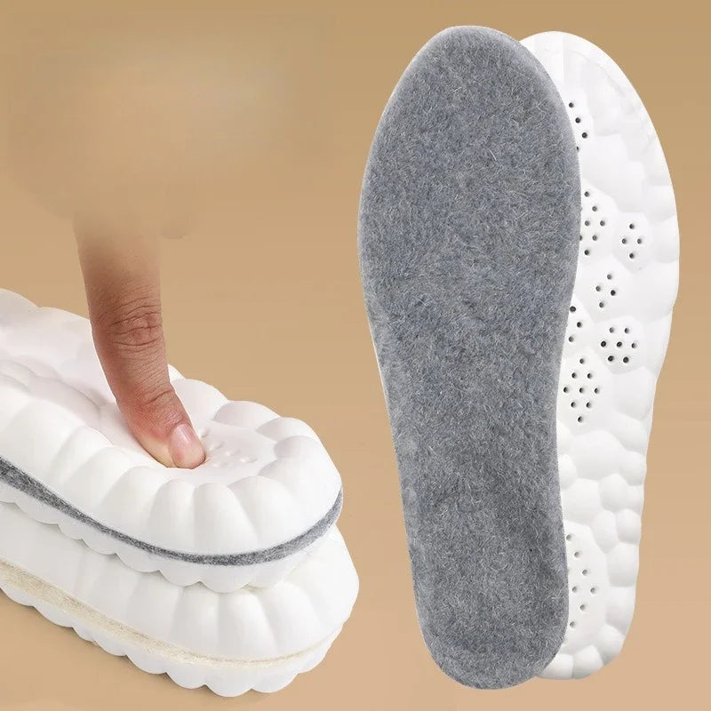 Selbstheizende Thermo Einlegesohlen – Dicke Plüsch Kaschmir Sohlen für Damen & Herren, Warme Winter- und Sportschuhe Kaufschwan® Grau 35-36