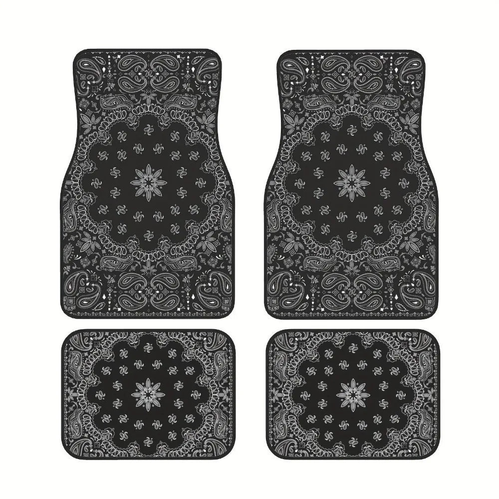 4-teiliges Autoschalenmatten-Set – Robuste Gummirückseite, Persisches Teppichmuster, Schmutzresistenter Bodenschutz Kaufschwan®
