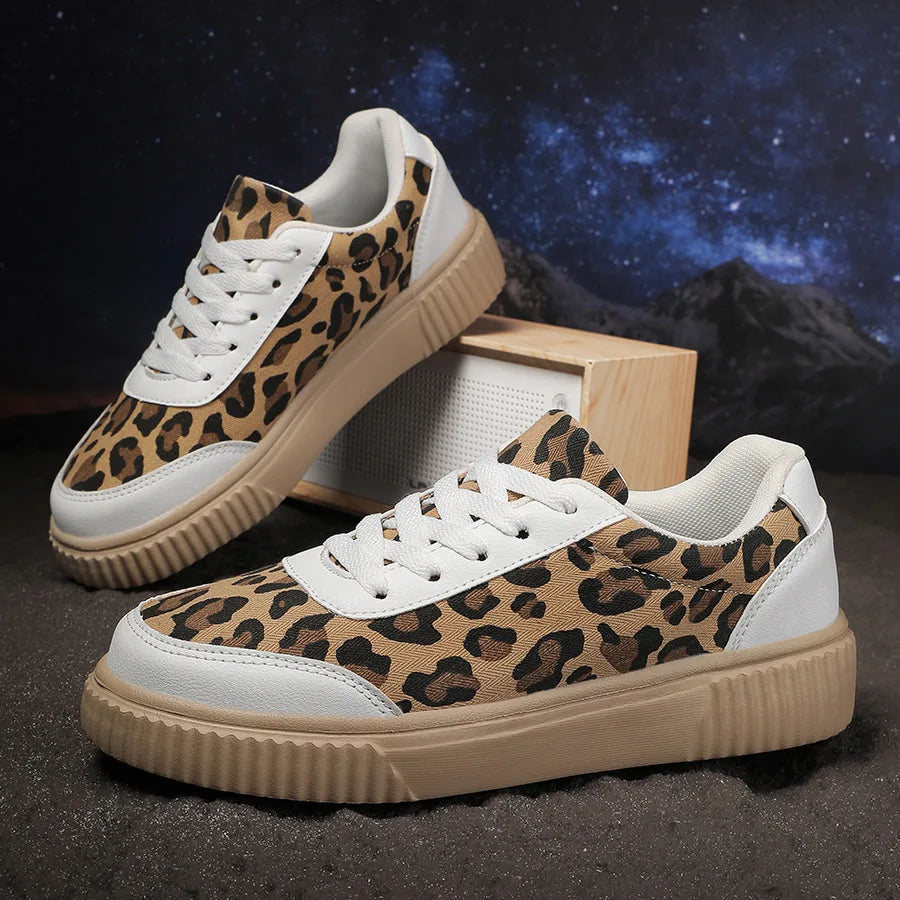 Frühling Damen Sneaker mit Leopardenmuster – Retro Chunky Casual Schuhe | Bequemes Flach-Design & Vielseitige Mode Kaufschwan®