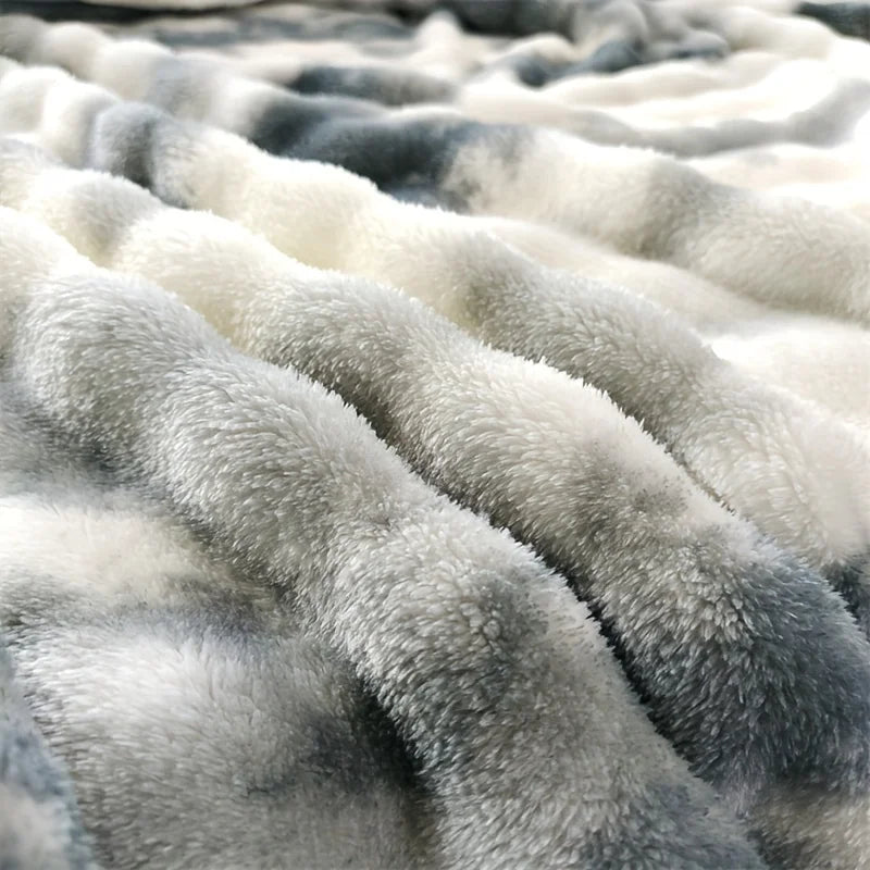 Luxuriöse Kunstkaninchenfell Decke – Weicher, dicker und warmer Überwurf für alle Jahreszeiten, vielseitig für Sofa, Schal, Reisen & Geschenk Kaufschwan®