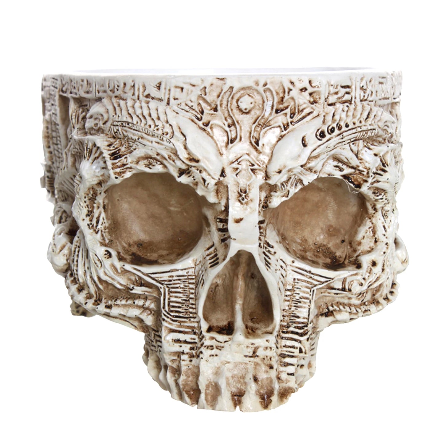 Totenkopf Blumentopf – Multifunktionaler Gothic Skelett Pflanztopf | Halloween Schädel Dekoration für Zuhause Kaufschwan®
