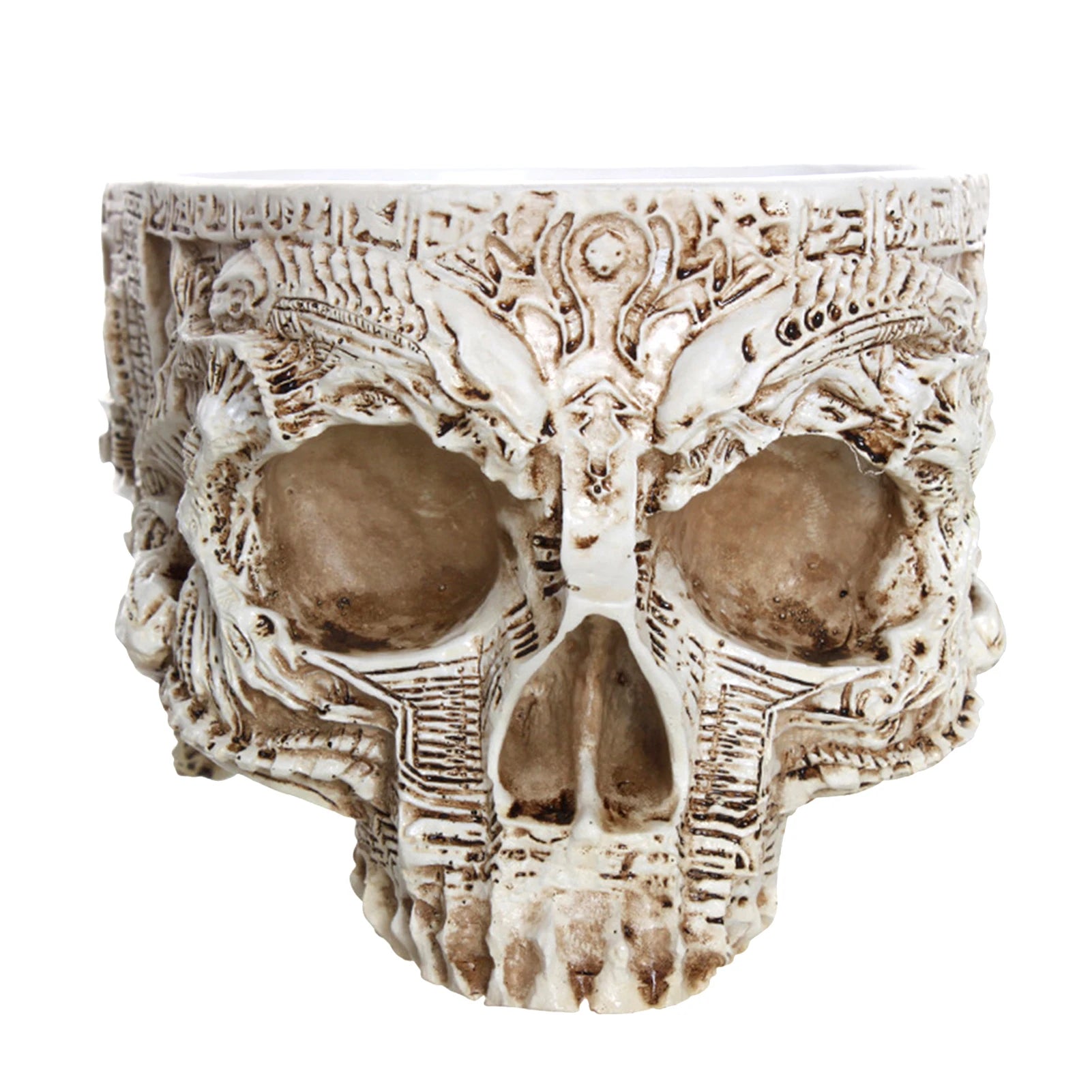 Totenkopf Blumentopf – Multifunktionaler Gothic Skelett Pflanztopf | Halloween Schädel Dekoration für Zuhause Kaufschwan®
