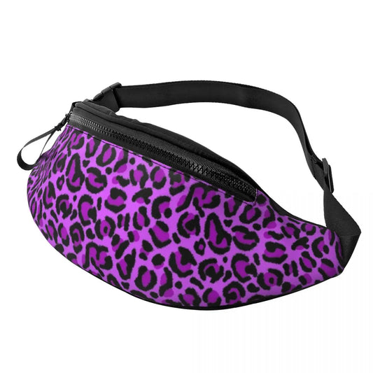 Leopardenmuster Gürteltasche – Unisex Hüfttasche | Cheetah Print Crossbody Bag für Laufen, Reisen & Handy Kaufschwan® Violett Muster
