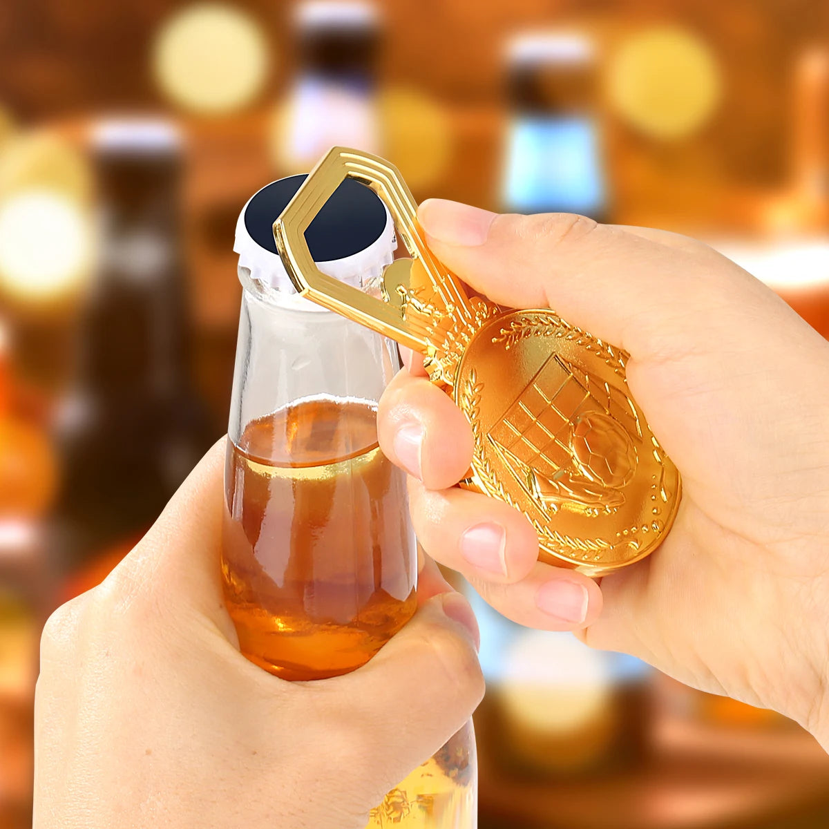 Fußball Medaillen Flaschenöffner – Bronze/Grau/Gold Geschenk für Männer Kaufschwan®