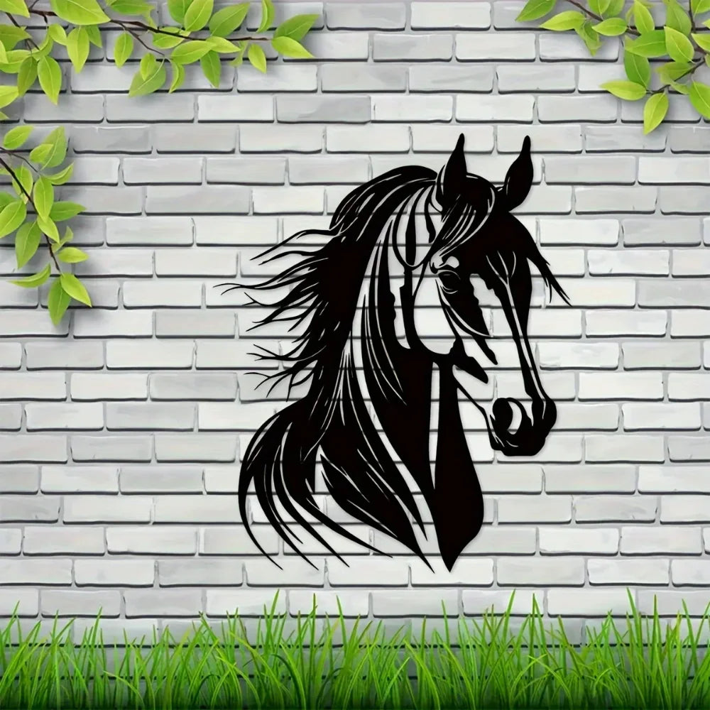 Charmantes Pferdekopf Metall Wandbild – Landhaus Innen & Außen Dekoration Kaufschwan®