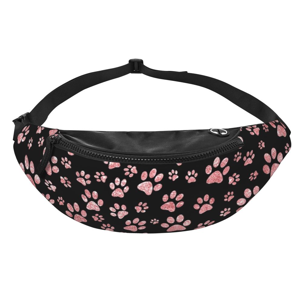 Hundepfoten Muster Gürteltasche – Unisex Crossbody Hüfttasche | Reisetasche für Handy & Geldbörse Damen & Herren