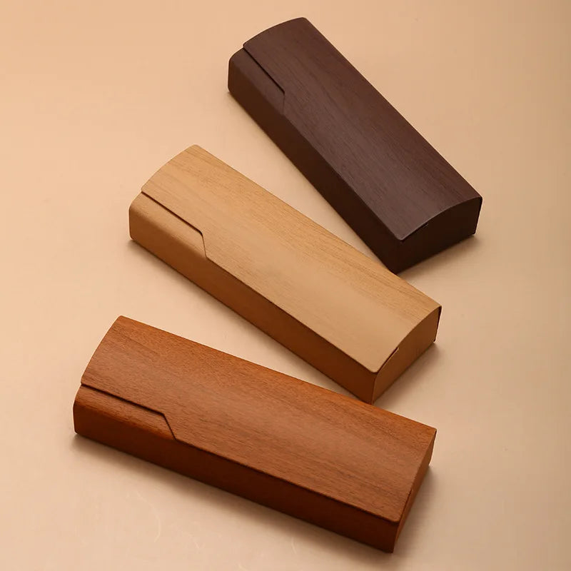 Brillenetui Holzoptik Klappdesign – Anti-Druck Schutzbox für Lese- und Sehbrillen Kaufschwan®
