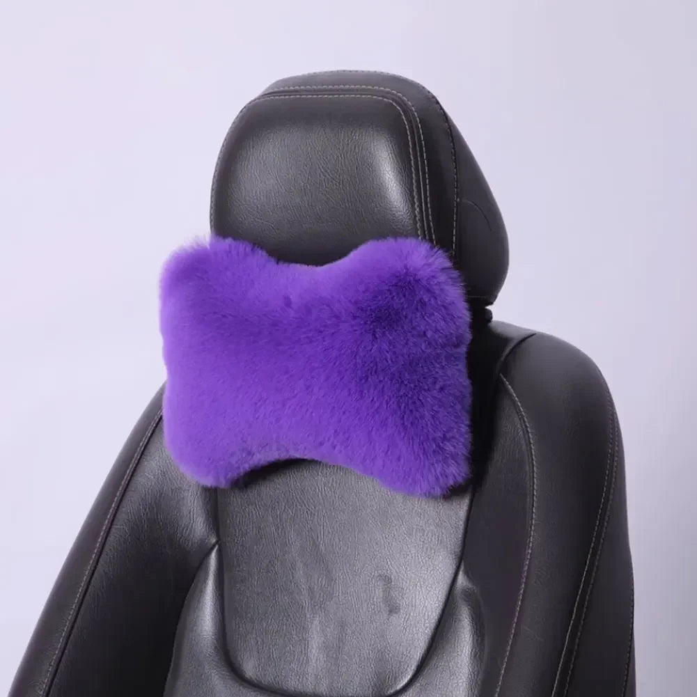 Winter Plüsch Nackenstützkissen fürs Auto – Universelles Kopfstützen- & Lendenkissen für Wärme & Komfort Kaufschwan®
