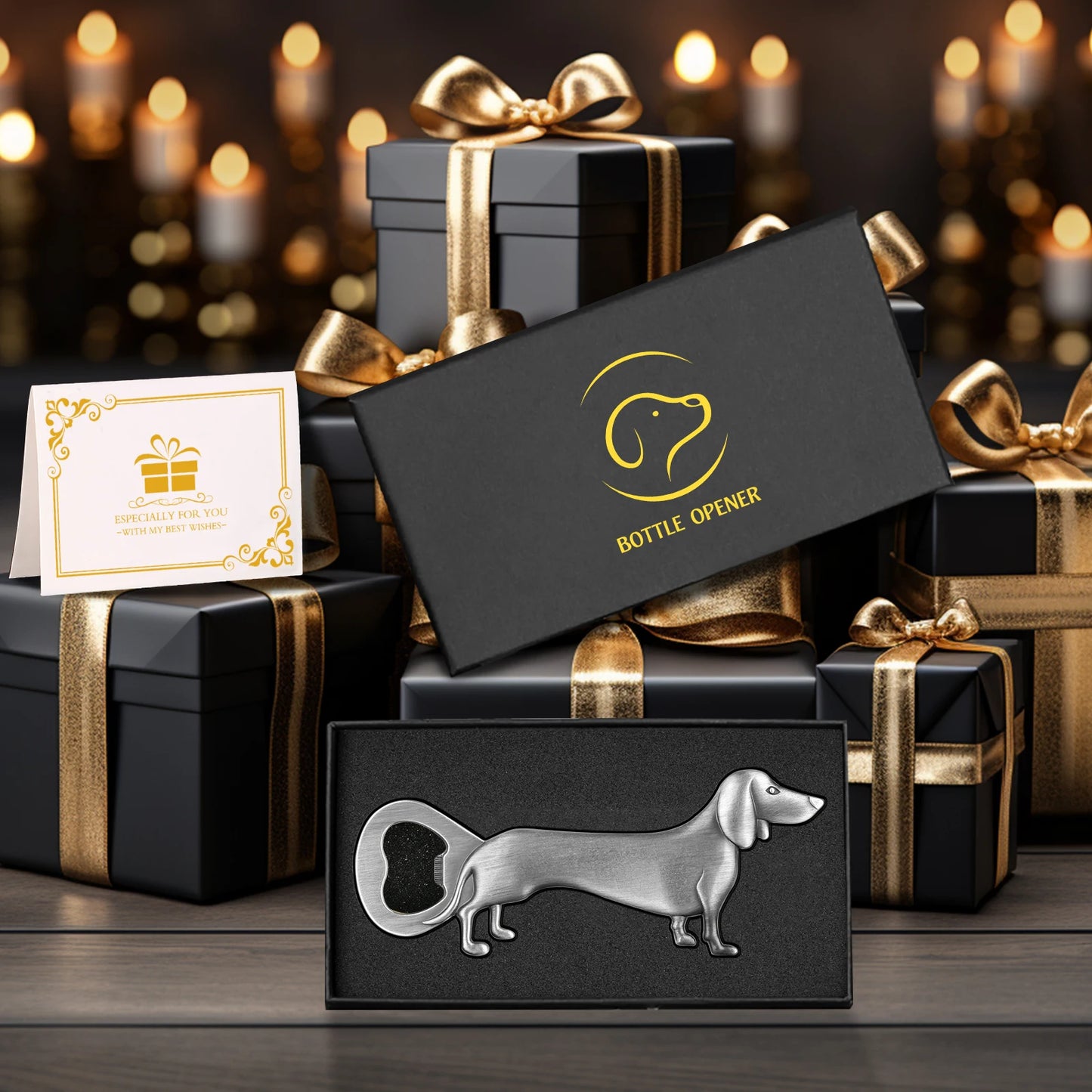 Dackel Flaschenöffner – Metall Hunde Design Geschenk für Männer Kaufschwan®