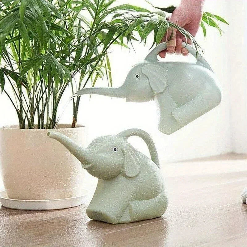 Cartoon Elephant Design Gardening Watering Can Ergonomic Handle Lightweight Plastic Pot for Flower Potted Plant Irrigation Care Kaufschwan®