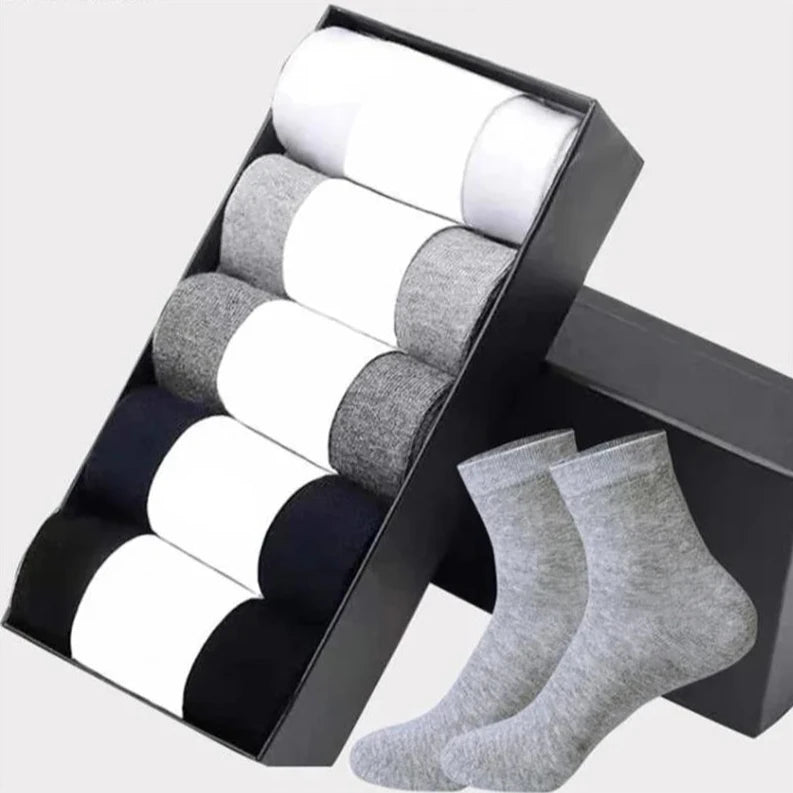 Herren Baumwoll-Mischung Schwarze Businesssocken | Weiche Atmungsaktive Socken für Sommer & Winter | Plus Size Verfügbar | 1/5/10 Paare Kaufschwan®