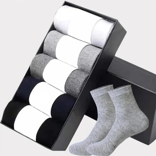 Herren Baumwoll-Mischung Schwarze Businesssocken | Weiche Atmungsaktive Socken für Sommer & Winter | Plus Size Verfügbar | 1/5/10 Paare Kaufschwan®