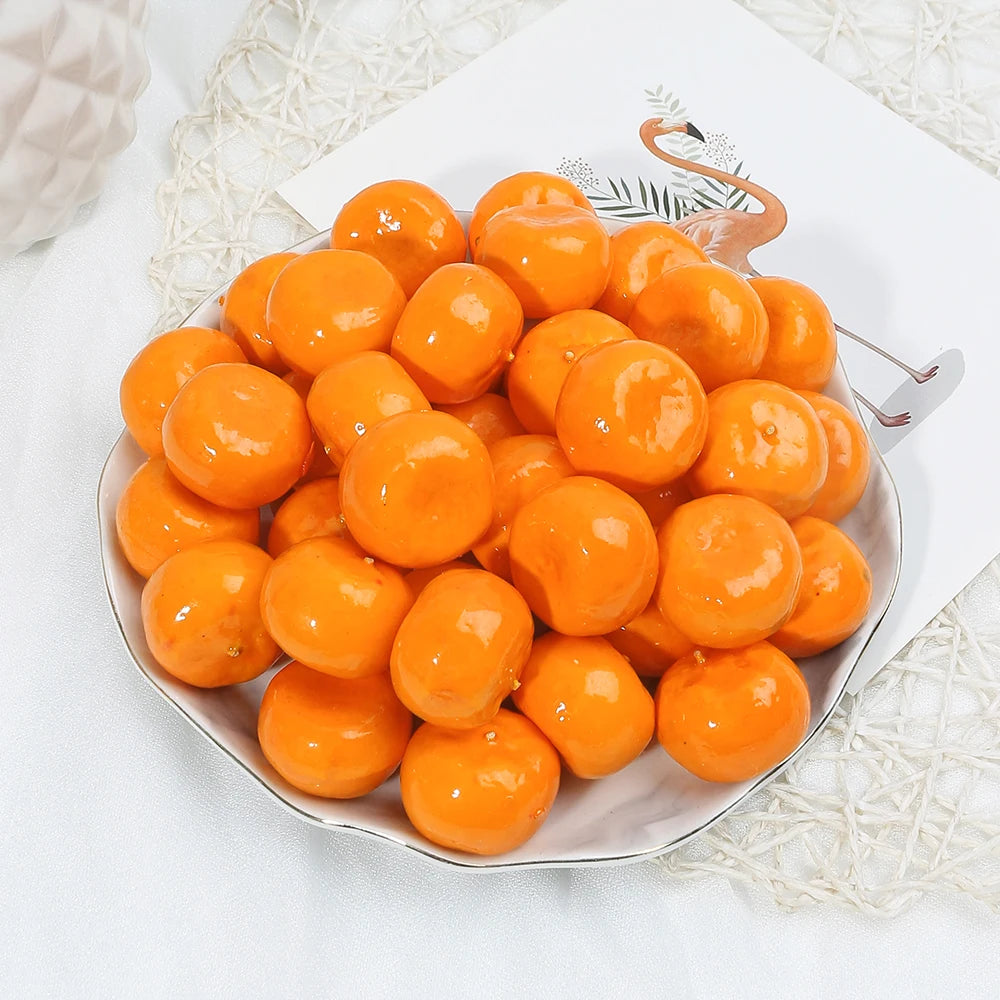 10 / 20 Stück Künstliche Schaumstoff Früchte & Gemüse – Apfel, Birne, Pfirsich & Banane Dekoration für Weihnachten & Hochzeit Kaufschwan® Mandarine 10 Stück