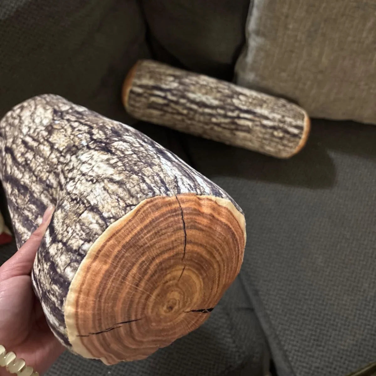 Dekoratives Rundes Holz Optik Kissen | Bequemes Holzstamm-Kissen | Zuhause, Sofa, Schlafzimmer & Wohnzimmer Dekoration Kaufschwan®