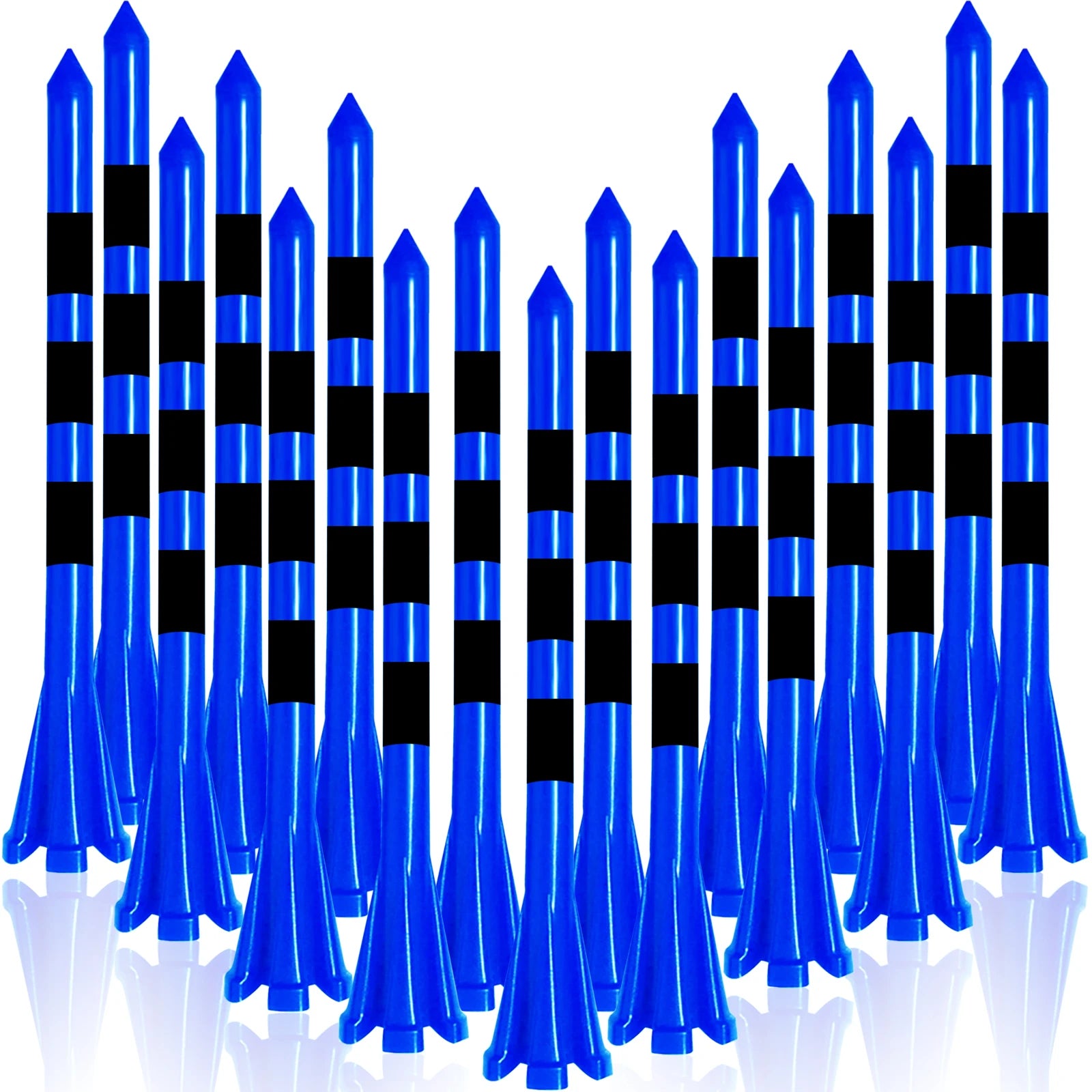 Golf Tees – 50 Stück Unzerbrechliche Kunststoff-Tees mit 5-Zacken-Kopf & Höhenmarkierungen | Reibungsarme Ballhalter, 70mm & 83mm Kaufschwan® Blau 83 mm